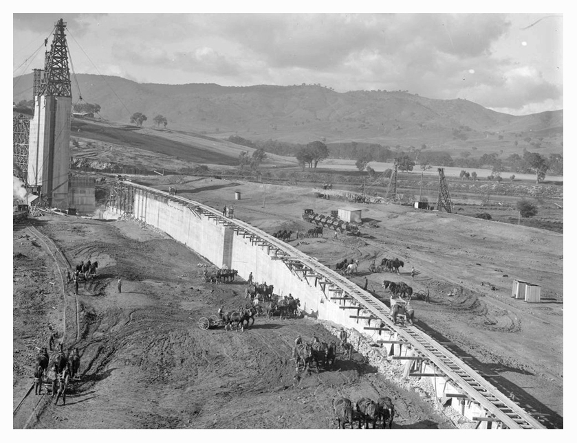 1930 Hume Weir corewall & flying-fox 02
